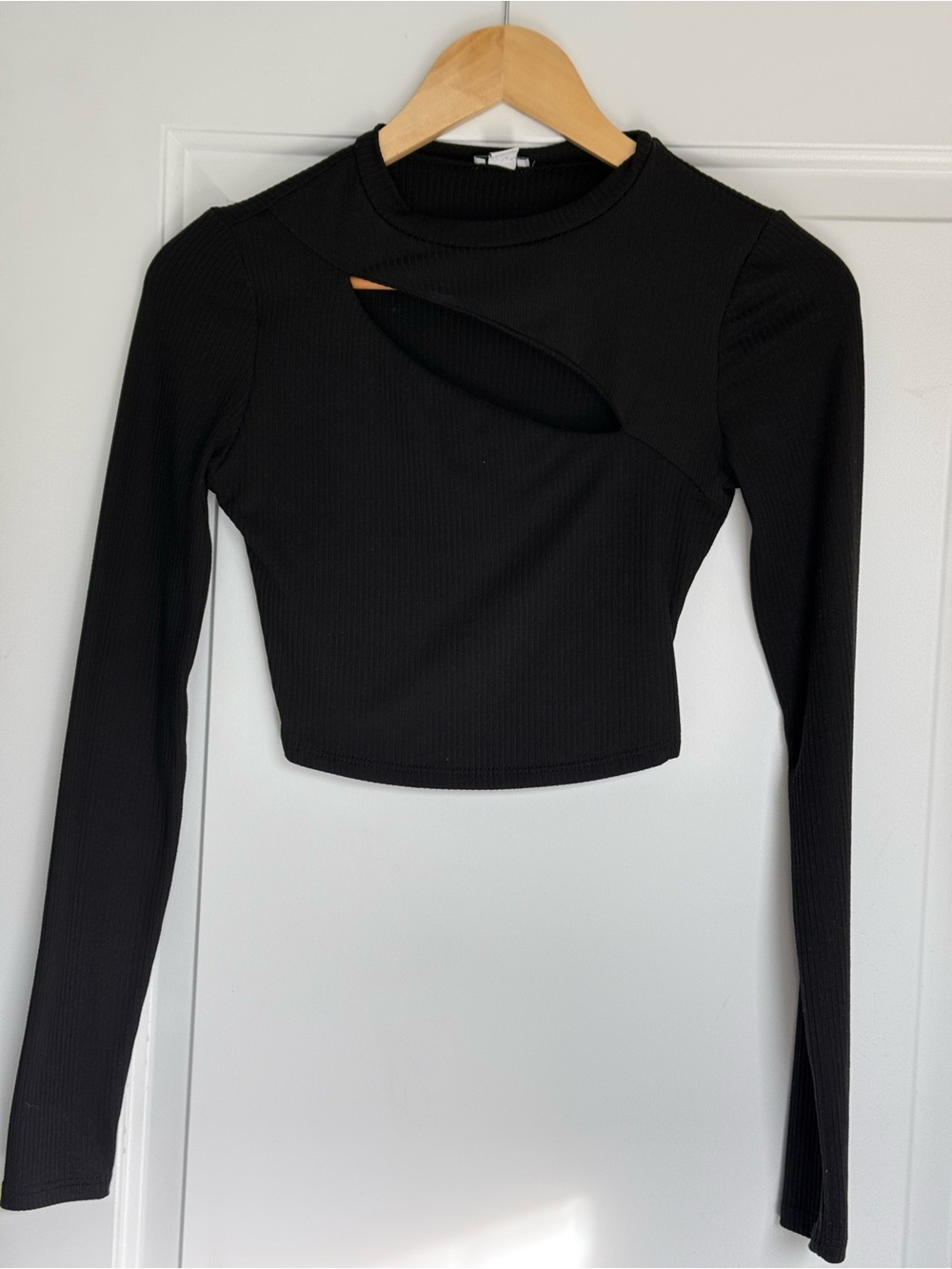 Garage Black Long Sleeve Crop Top